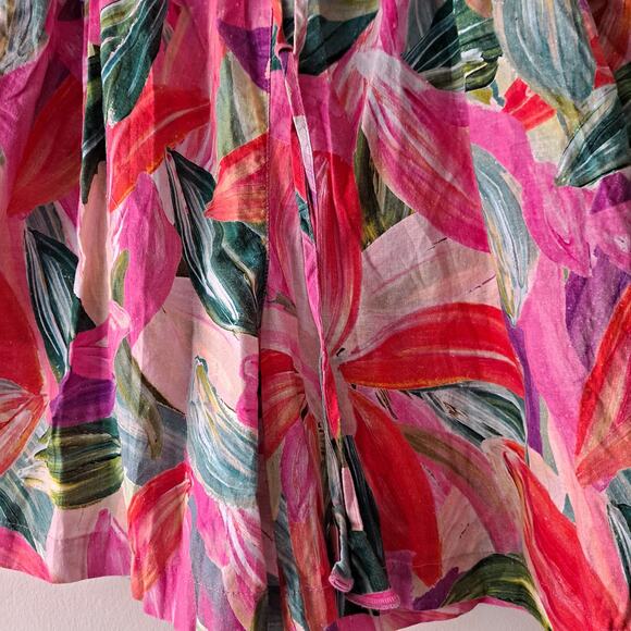 Thought Womens Adella Hemp Tropical Floral City Shorts Multicolor Size 12 NWT - Picture 11 of 16